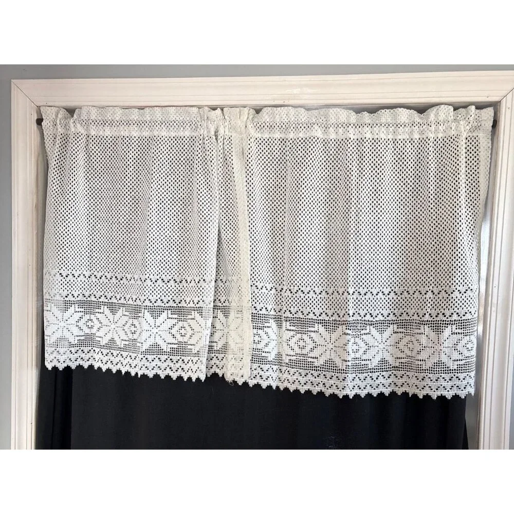 Crochet Lace Curtain Valance Panel 56
